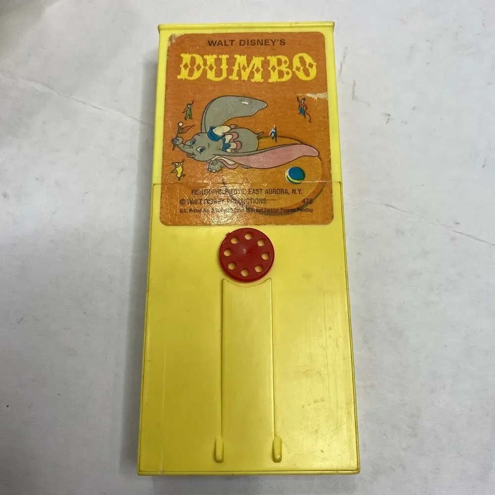 Vintage 1970s Fisher-Price Movie Viewer With Disney Dumbo Cartridge Tested Works